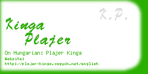 kinga plajer business card